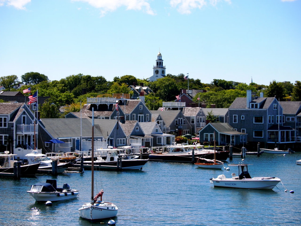 A view of Nantucket from the ferry as it comes into port.